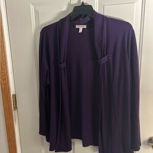 Dress Barn deep purple sweater cardigan 22/24